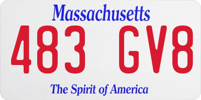 MA license plate 483GV8