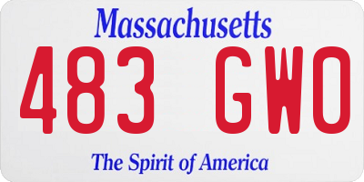MA license plate 483GW0