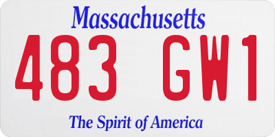 MA license plate 483GW1