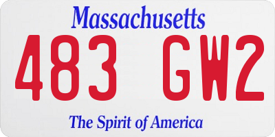 MA license plate 483GW2