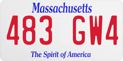 MA license plate 483GW4