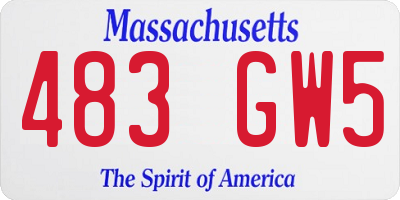 MA license plate 483GW5