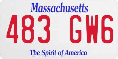 MA license plate 483GW6