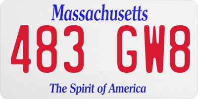 MA license plate 483GW8