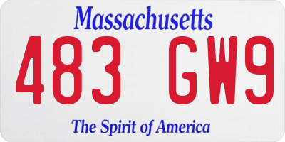 MA license plate 483GW9