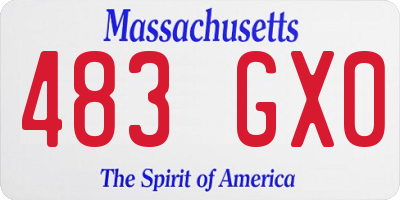 MA license plate 483GX0