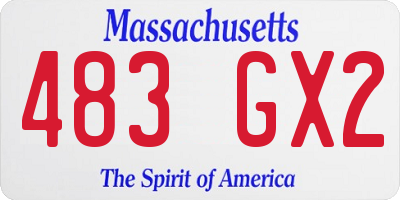 MA license plate 483GX2