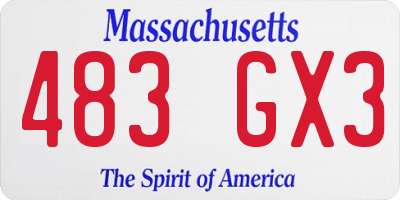 MA license plate 483GX3