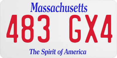 MA license plate 483GX4