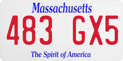 MA license plate 483GX5