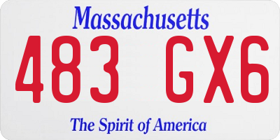 MA license plate 483GX6