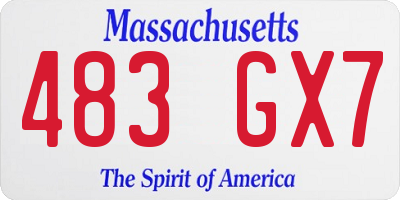 MA license plate 483GX7