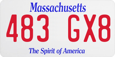 MA license plate 483GX8
