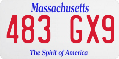 MA license plate 483GX9
