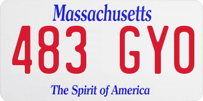 MA license plate 483GY0
