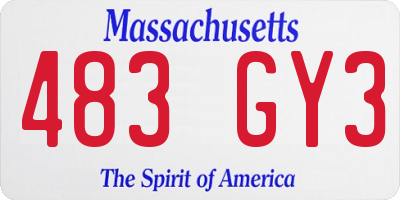 MA license plate 483GY3