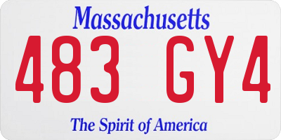 MA license plate 483GY4