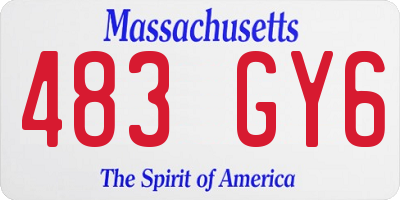 MA license plate 483GY6