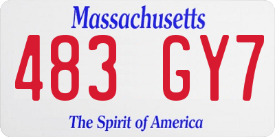 MA license plate 483GY7