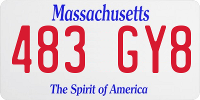 MA license plate 483GY8