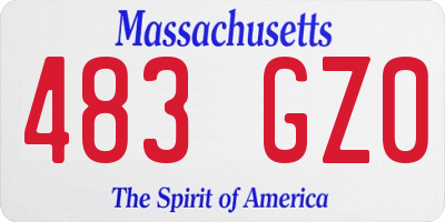 MA license plate 483GZ0