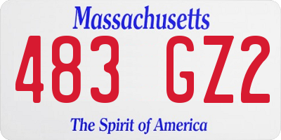 MA license plate 483GZ2