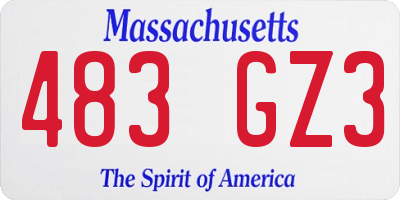 MA license plate 483GZ3