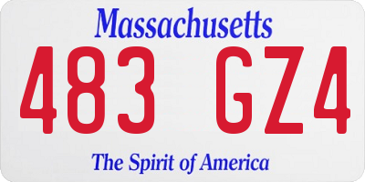 MA license plate 483GZ4