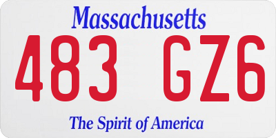 MA license plate 483GZ6