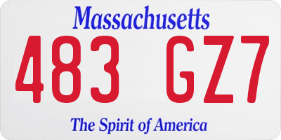 MA license plate 483GZ7