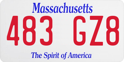 MA license plate 483GZ8