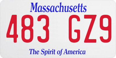 MA license plate 483GZ9