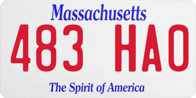MA license plate 483HA0