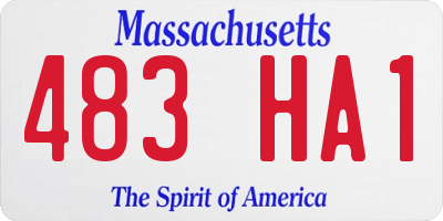 MA license plate 483HA1