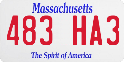 MA license plate 483HA3