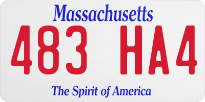 MA license plate 483HA4