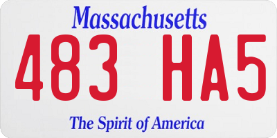MA license plate 483HA5