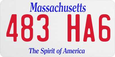 MA license plate 483HA6