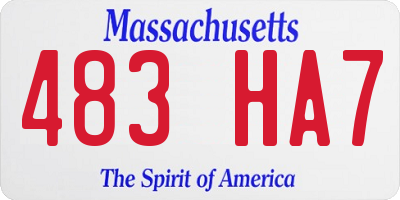 MA license plate 483HA7