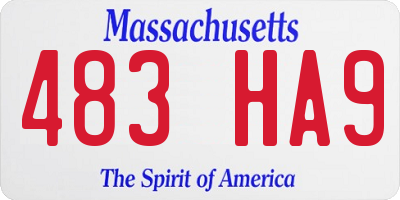 MA license plate 483HA9