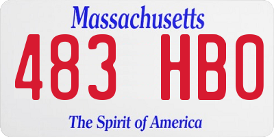 MA license plate 483HB0