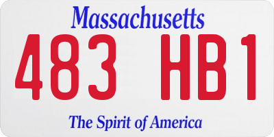 MA license plate 483HB1