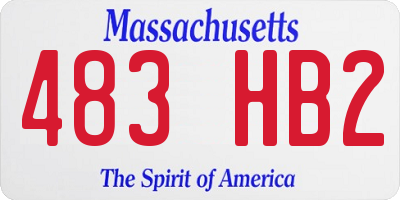 MA license plate 483HB2
