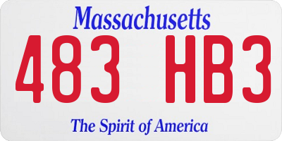 MA license plate 483HB3