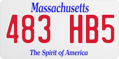 MA license plate 483HB5