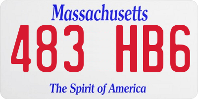 MA license plate 483HB6