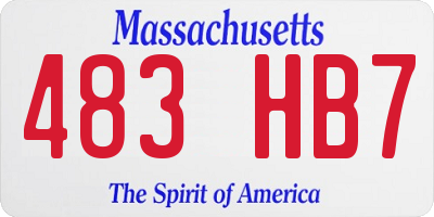 MA license plate 483HB7