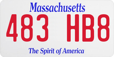 MA license plate 483HB8