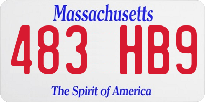 MA license plate 483HB9