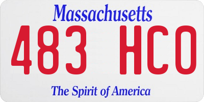 MA license plate 483HC0